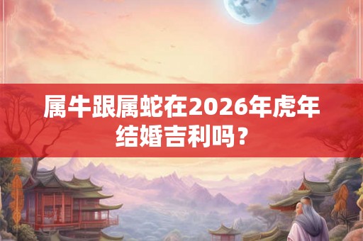 属牛跟属蛇在2026年虎年结婚吉利吗？