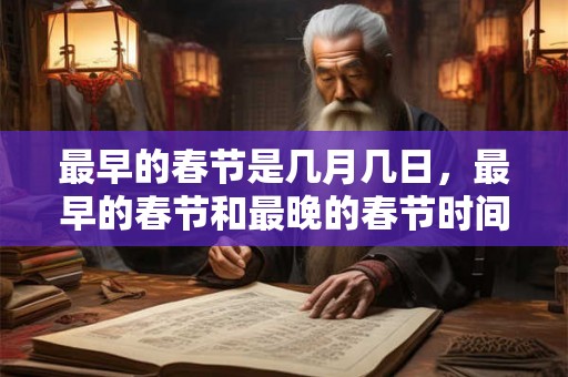 最早的春节是几月几日，最早的春节和最晚的春节时间