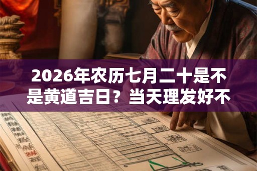 2026年农历七月二十是不是黄道吉日？当天理发好不好？