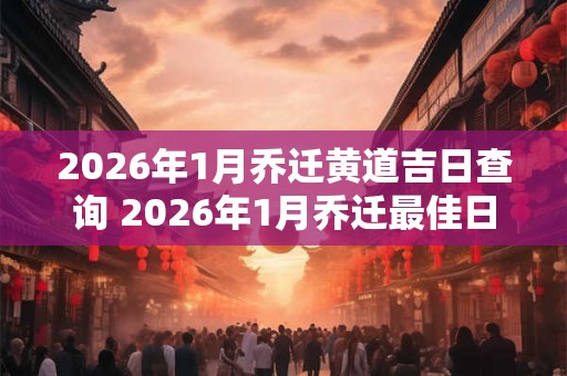2026年1月乔迁黄道吉日查询 2026年1月乔迁最佳日子