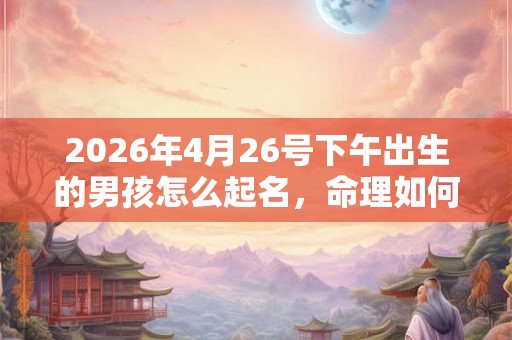 2026年4月26号下午出生的男孩怎么起名，命理如何？