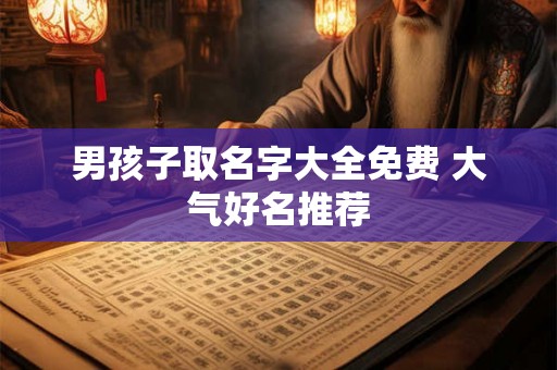 男孩子取名字大全免费 大气好名推荐