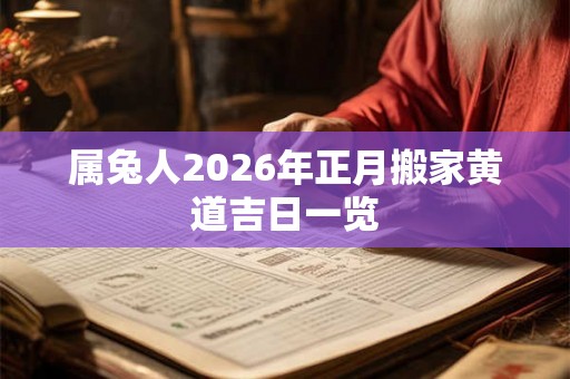 属兔人2026年正月搬家黄道吉日一览