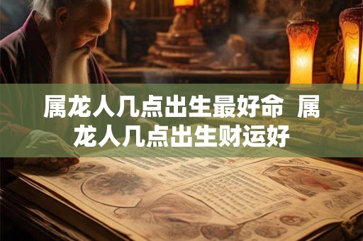 属龙人几点出生最好命  属龙人几点出生财运好