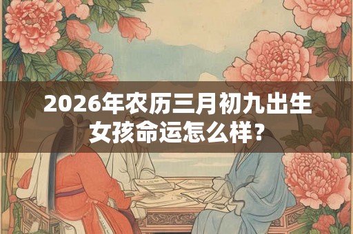 2026年农历三月初九出生女孩命运怎么样？