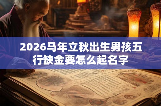 2026马年立秋出生男孩五行缺金要怎么起名字
