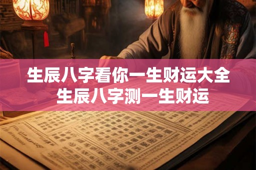 生辰八字看你一生财运大全  生辰八字测一生财运