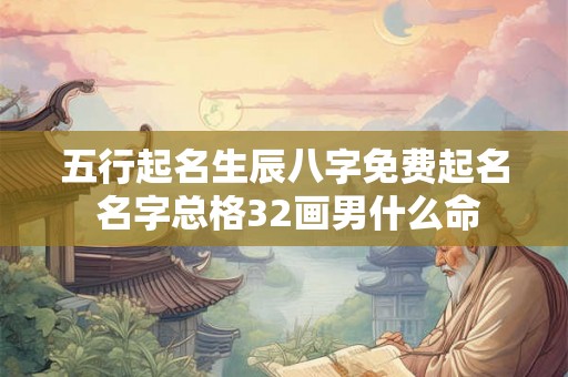五行起名生辰八字免费起名 名字总格32画男什么命