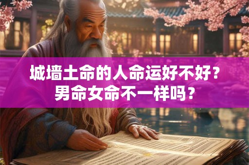 城墙土命的人命运好不好？男命女命不一样吗？