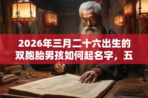 2026年三月二十六出生的双胞胎男孩如何起名字，五行属什么