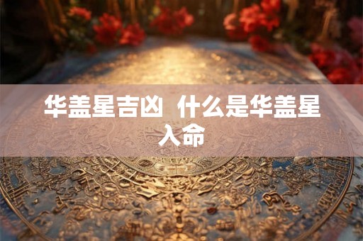 华盖星吉凶  什么是华盖星入命
