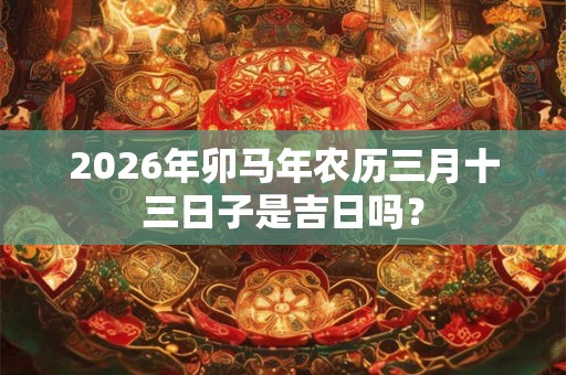 2026年卯马年农历三月十三日子是吉日吗？