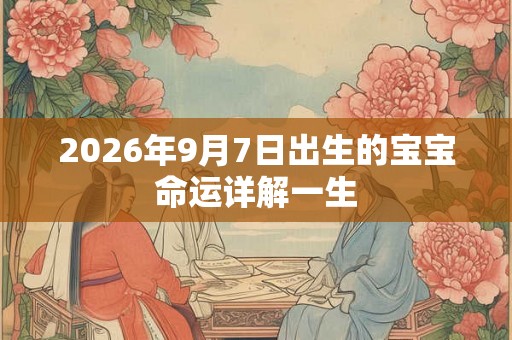 2026年9月7日出生的宝宝命运详解一生