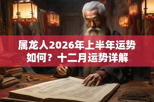 属龙人2026年上半年运势如何？十二月运势详解
