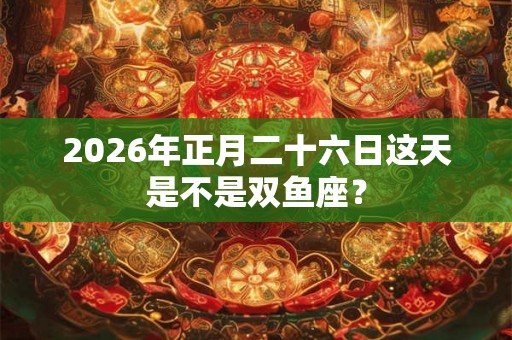 2026年正月二十六日这天是不是双鱼座？