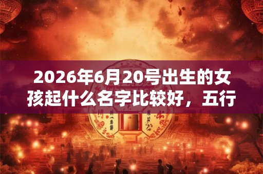 2026年6月20号出生的女孩起什么名字比较好，五行属什么