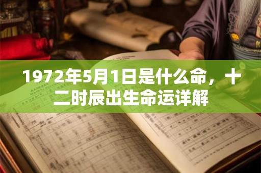 1972年5月1日是什么命，十二时辰出生命运详解