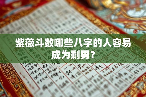 紫薇斗数哪些八字的人容易成为剩男？