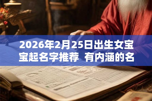 2026年2月25日出生女宝宝起名字推荐 有内涵的名字 2026年2月25日出生女宝宝起名字推荐 有内涵的名字