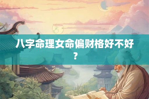 八字命理女命偏财格好不好？