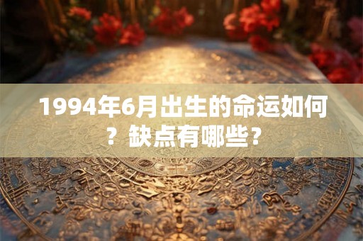 1994年6月出生的命运如何？缺点有哪些？