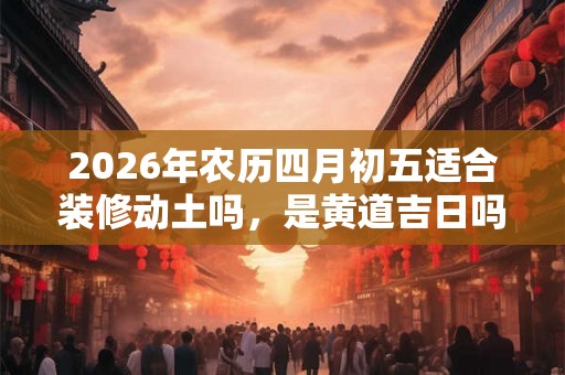 2026年农历四月初五适合装修动土吗，是黄道吉日吗？