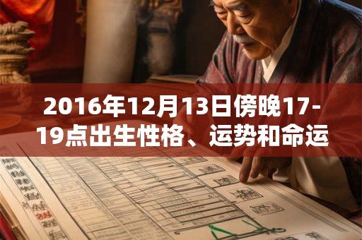 2016年12月13日傍晚17-19点出生性格、运势和命运