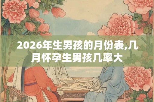 2026年生男孩的月份表,几月怀孕生男孩几率大