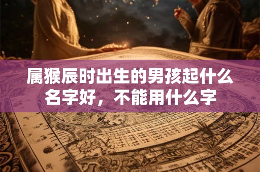 属猴辰时出生的男孩起什么名字好，不能用什么字