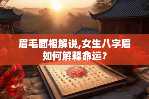 眉毛面相解说,女生八字眉如何解释命运？