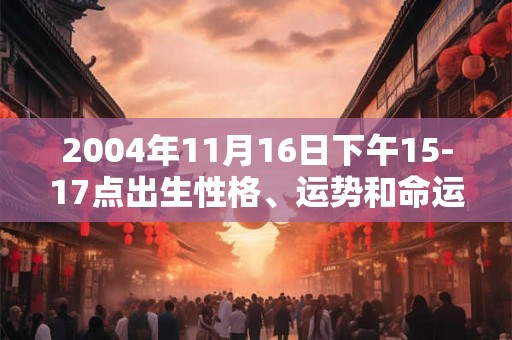 2004年11月16日下午15-17点出生性格、运势和命运 2004年11月16日下午15-17点出生性格、运势和命运