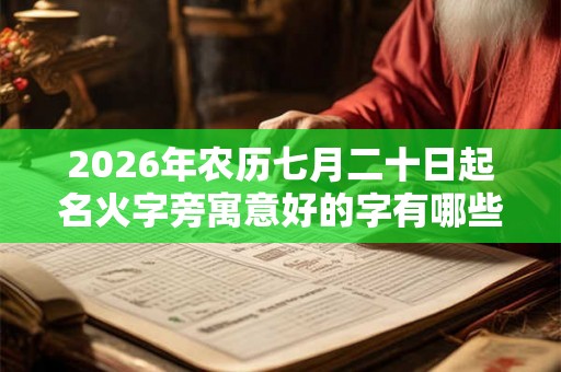 2026年农历七月二十日起名火字旁寓意好的字有哪些？