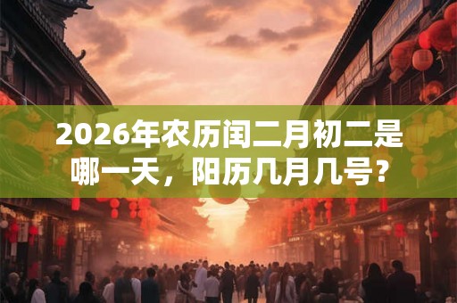 2026年农历闰二月初二是哪一天,阳历几月几号? 2026年农历闰二月初二是哪一天,阳历几月几号?