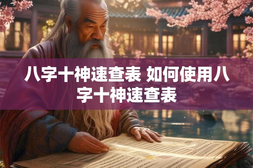 八字十神速查表 如何使用八字十神速查表