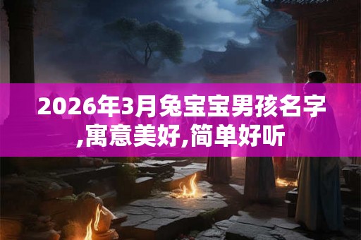 2026年3月兔宝宝男孩名字,寓意美好,简单好听