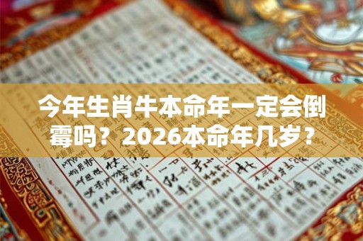 今年生肖牛本命年一定会倒霉吗？2026本命年几岁？