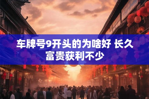车牌号9开头的为啥好 长久富贵获利不少