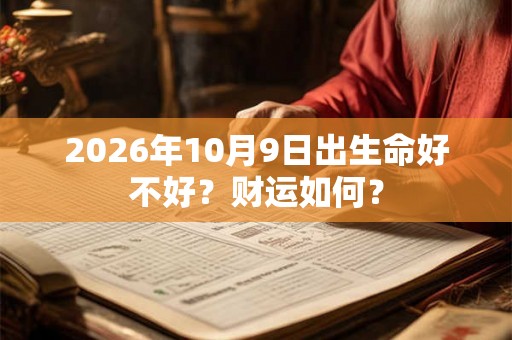 2026年10月9日出生命好不好？财运如何？