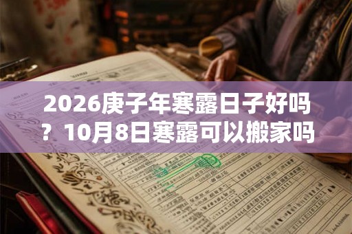2026庚子年寒露日子好吗?10月8日寒露可以搬家吗? 2026庚子年寒露日子好吗?10月8日寒露可以搬家吗?