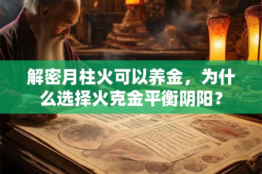 解密月柱火可以养金，为什么选择火克金平衡阴阳？