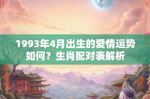 1993年4月出生的爱情运势如何？生肖配对表解析