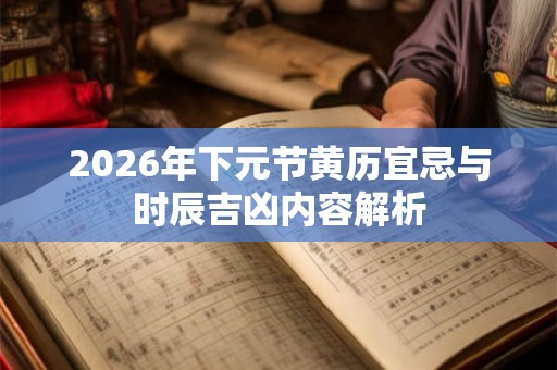 2026年下元节黄历宜忌与时辰吉凶内容解析 2026年下元节黄历宜忌与时辰吉凶内容解析