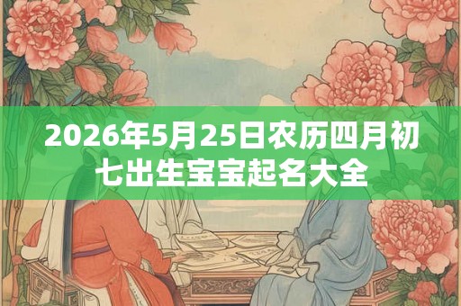 2026年5月25日农历四月初七出生宝宝起名大全 2026年5月25日农历四月初七出生宝宝起名大全