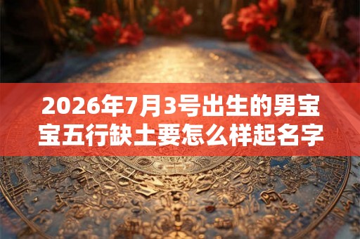 2026年7月3号出生的男宝宝五行缺土要怎么样起名字