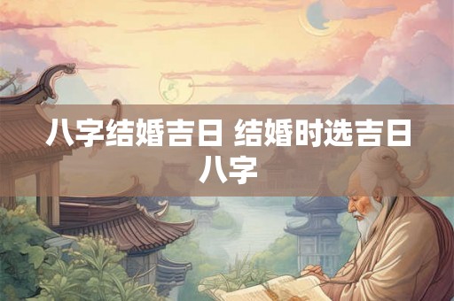 八字结婚吉日 结婚时选吉日八字