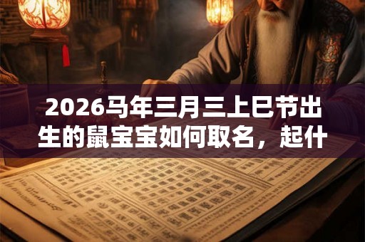 2026马年三月三上巳节出生的鼠宝宝如何取名，起什么名字好？