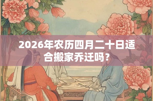 2026年农历四月二十日适合搬家乔迁吗？
