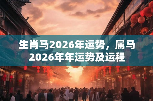 生肖马2026年运势，属马2026年年运势及运程