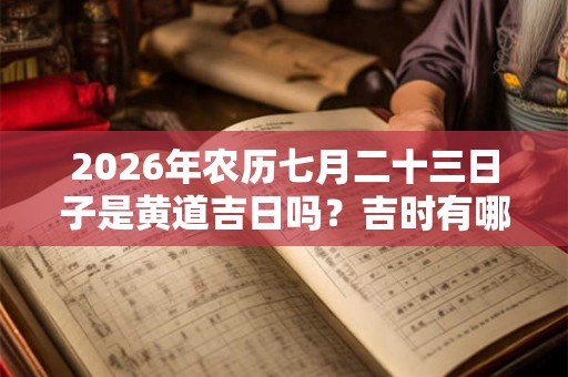2026年农历七月二十三日子是黄道吉日吗？吉时有哪些？