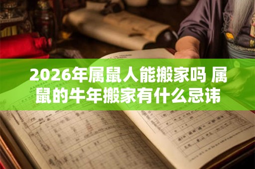 2026年属鼠人能搬家吗 属鼠的牛年搬家有什么忌讳